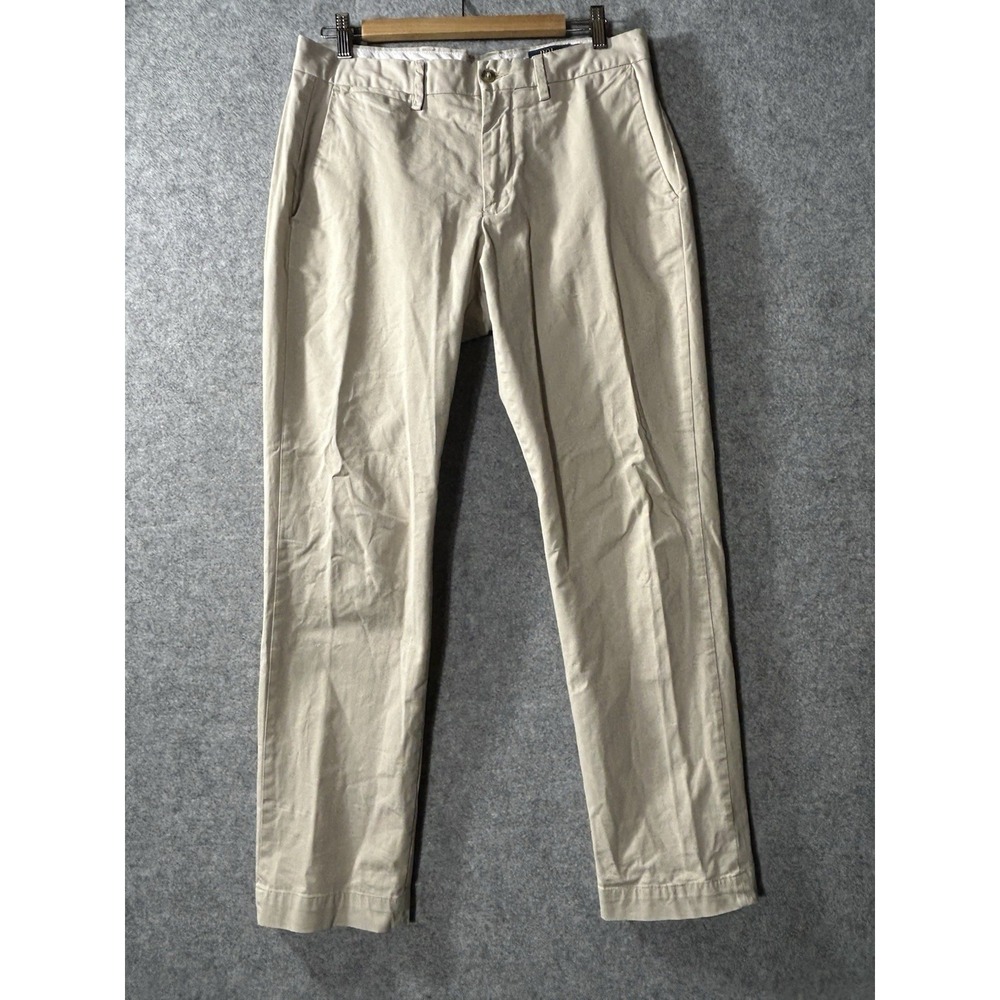 Polo Ralph Lauren Men's 32x32 Stretch Straight Fit Beige Khaki Chino Pants Prep